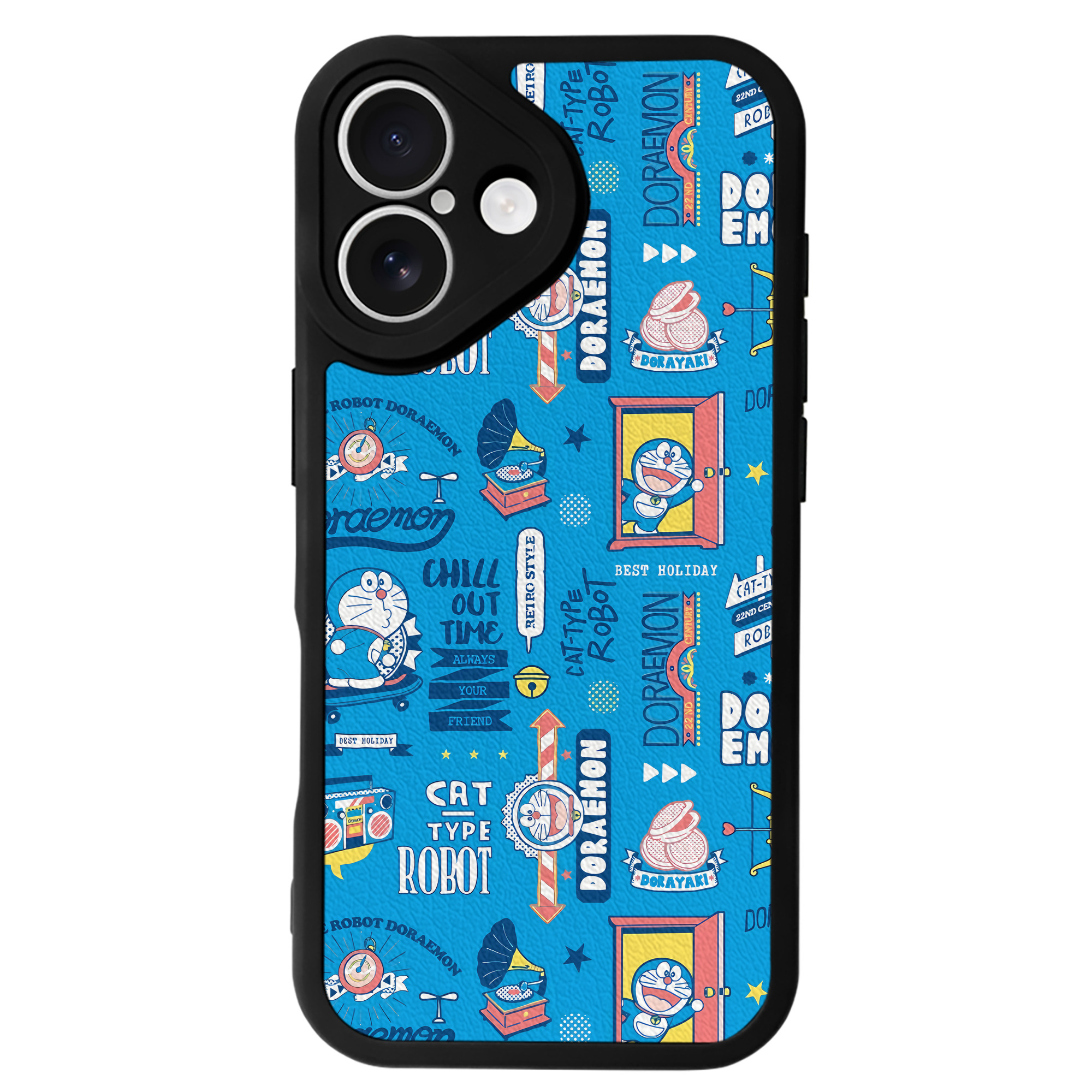 （画像用） ドラえもん Doraemon 【iPhone 16シリーズ対応】シリコンスマホケース（レザー調） 材質：シリコン